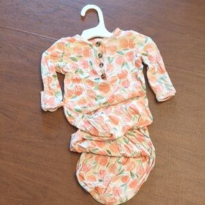 Lou Lou & Company "Georgia" Peach Knotted Sleep Gown 3-6m